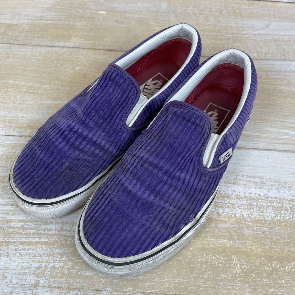 Vans Off The Wall Slip-On Corduroy Women's Size 7 Purple Shoes Sneakers READ